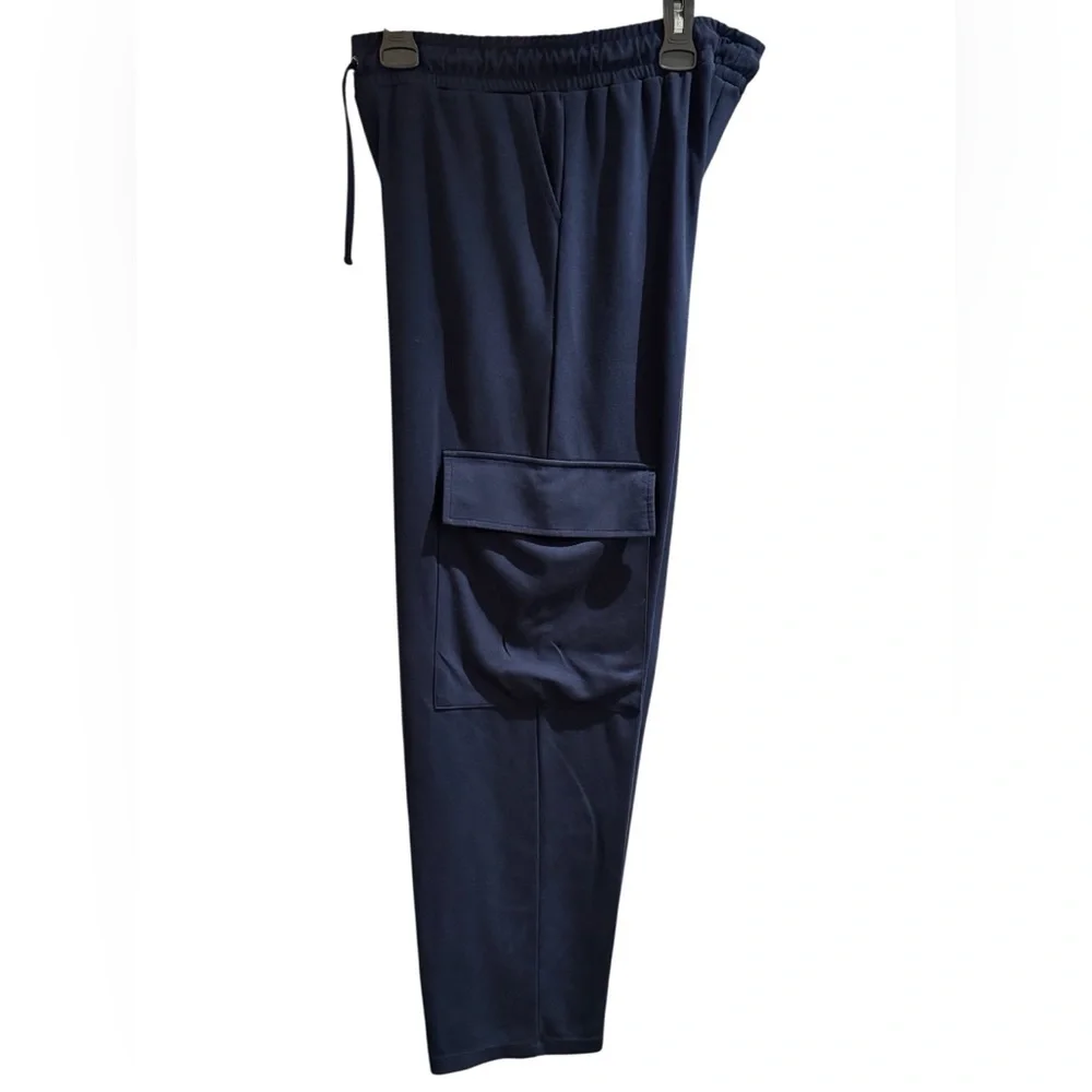 NWOT NOCTURNE Navy Blue Women's Cargo Pants with Elastic Waistband, size XL - Picture 5 of 7